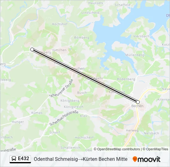 E432 Bus Line Map
