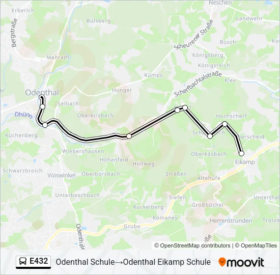 E432 Bus Line Map