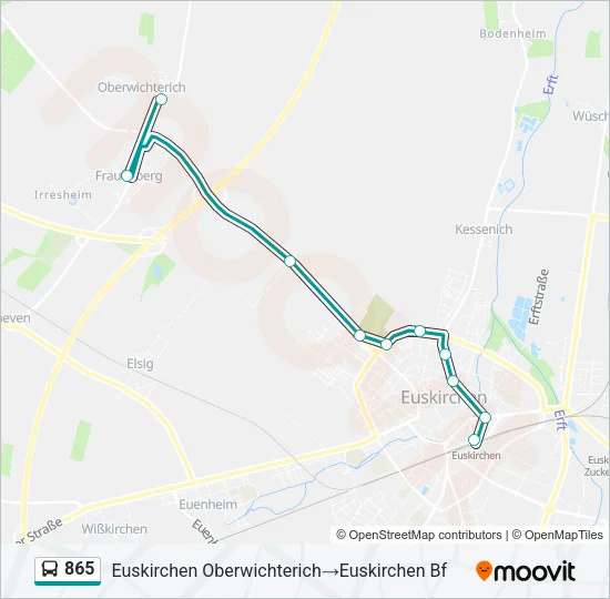 865 Bus Line Map