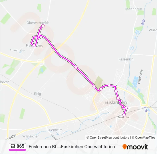 865 Bus Line Map