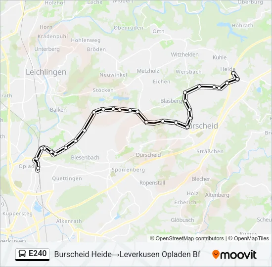 E240 Bus Line Map