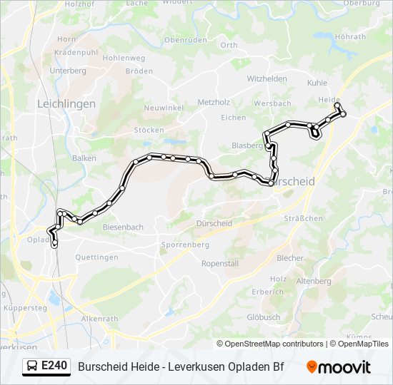 e240 Route Fahrpläne, Haltestellen & Karten Burscheid Heide‎→