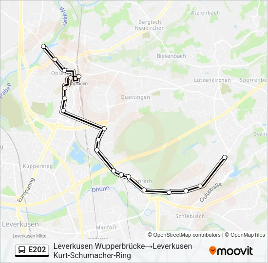 E202 Bus Line Map