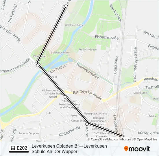 E202 Bus Line Map