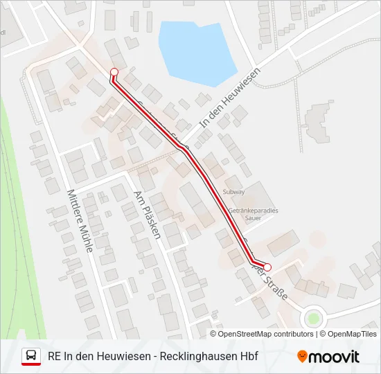 RE IN DEN HEUWIESEN - RECKLINGHAUSEN HBF Bus Line Map