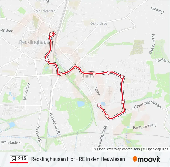 215 Bus Line Map