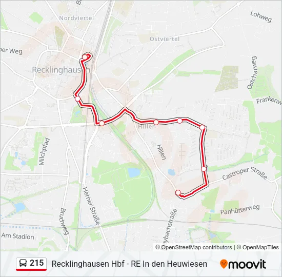 215 Bus Line Map