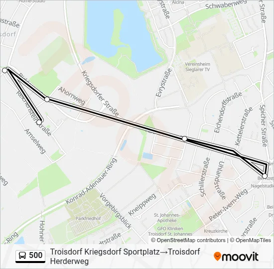500 Bus Line Map