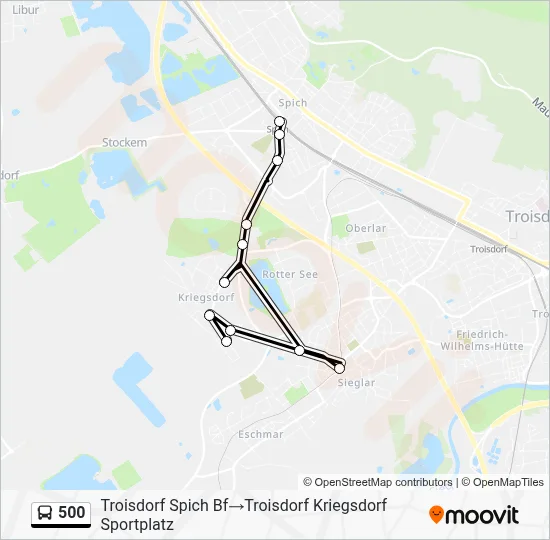 500 Bus Line Map