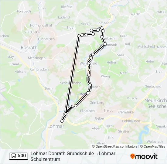 500 Bus Line Map