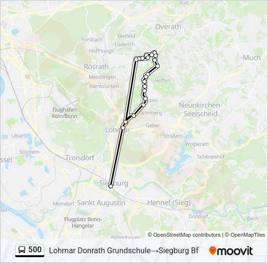 500 Bus Line Map