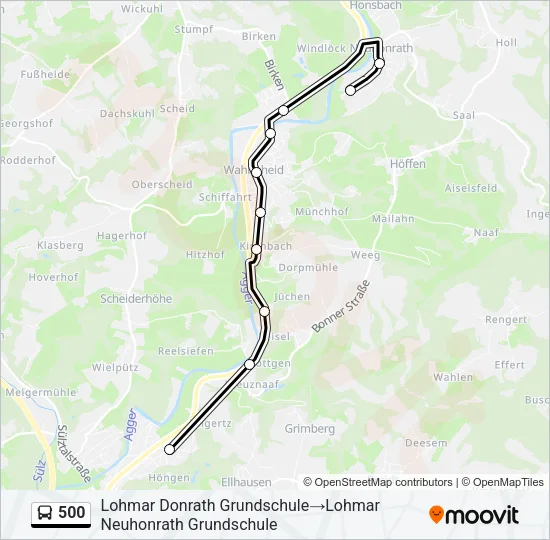 500 Bus Line Map