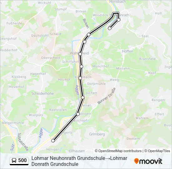 500 Bus Line Map