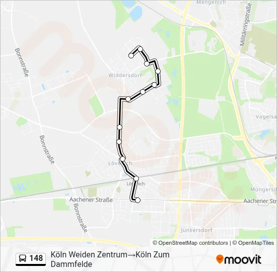 148 Bus Line Map