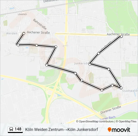 148 Bus Line Map