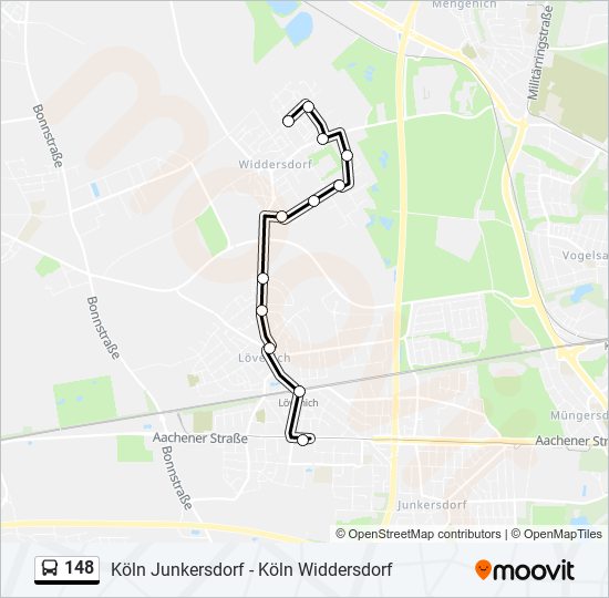 148 bus Line Map