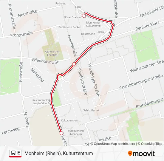 E Bus Line Map