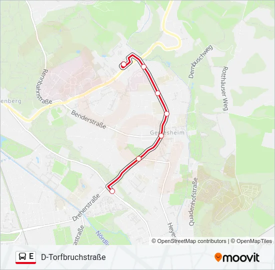 E Bus Line Map