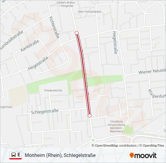E Bus Line Map