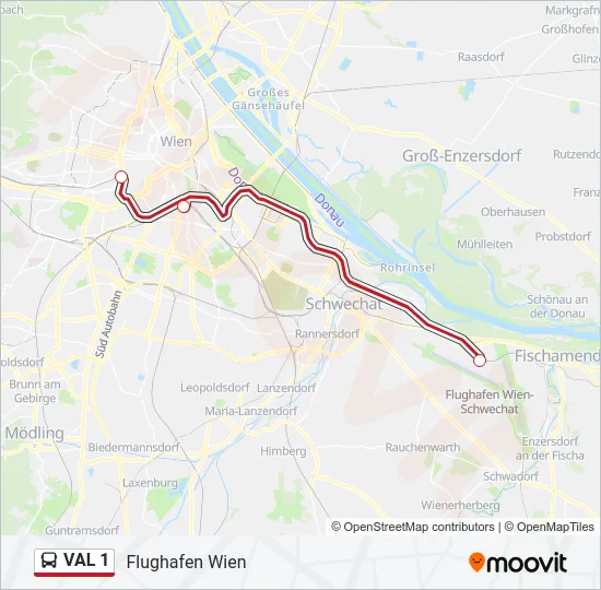 VAL 1 Bus Line Map