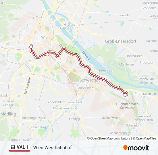 VAL 1 Bus Line Map