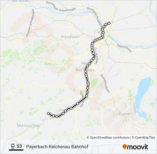 S3 Train Line Map