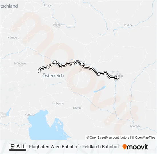 A11 Train Line Map