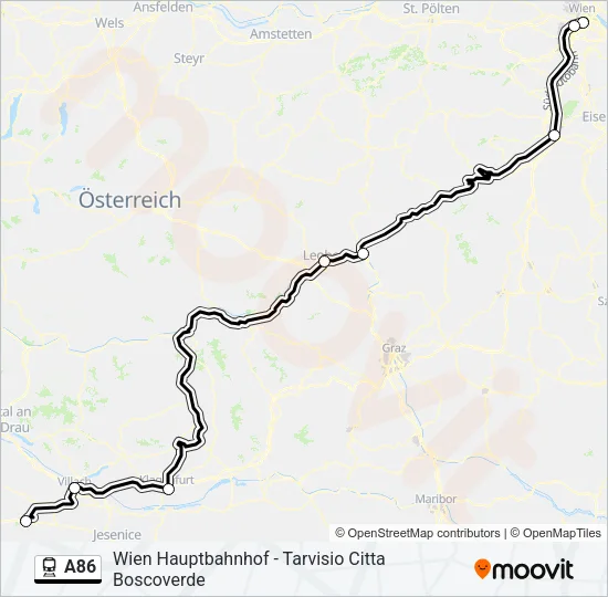 A86 Train Line Map