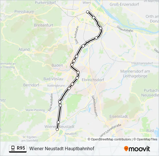 R95 Train Line Map