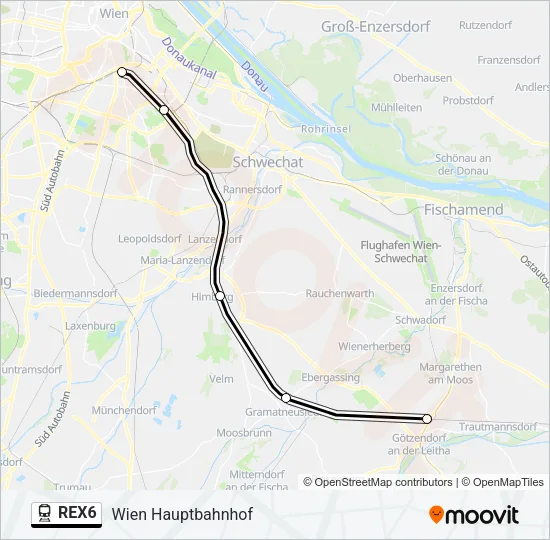 REX6 Train Line Map