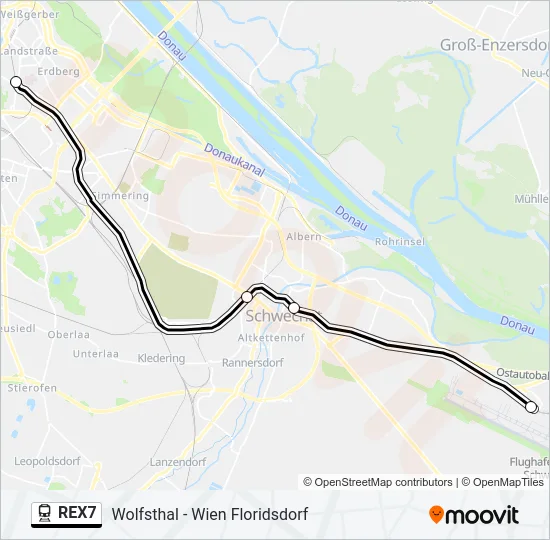 REX7 Train Line Map