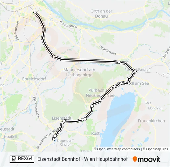 REX64 Train Line Map