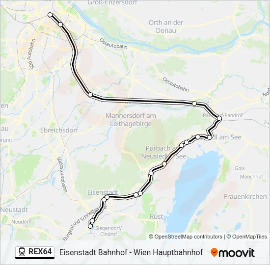 REX64 Train Line Map
