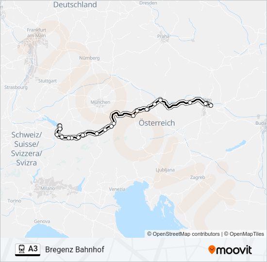 A3 Train Line Map