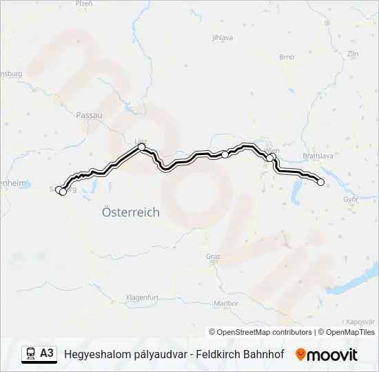 A3 Train Line Map