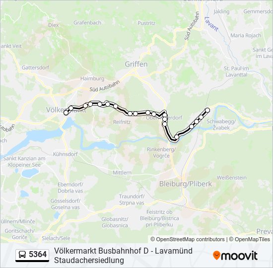 5364 bus Line Map