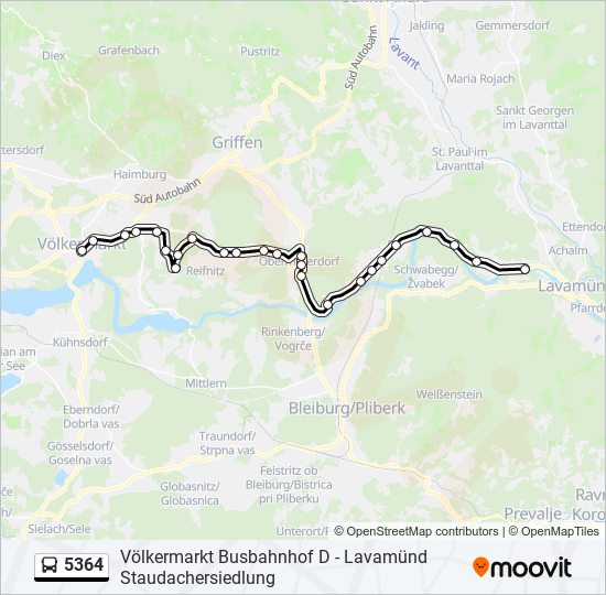 5364 bus Line Map