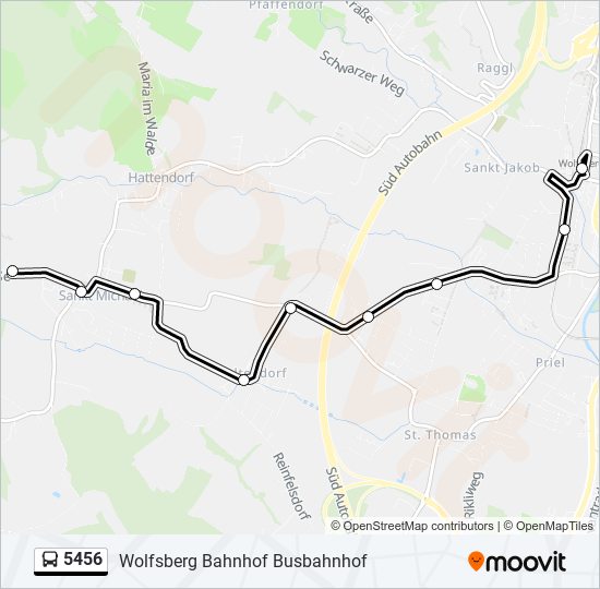 5456 bus Line Map