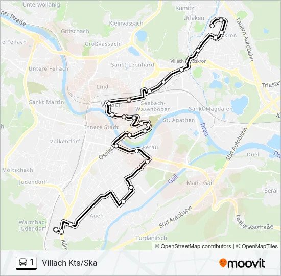 1 Bus Line Map
