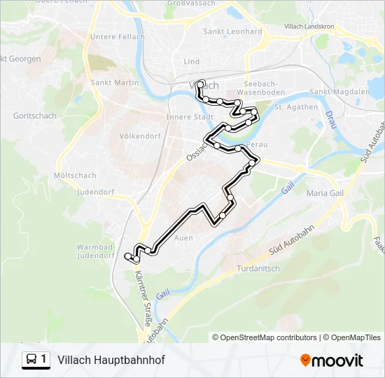 1 Bus Line Map