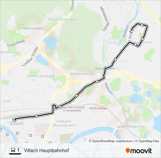1 Bus Line Map
