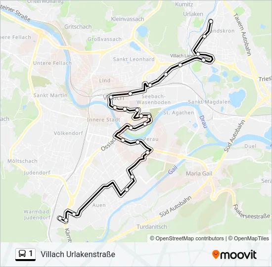 1 Bus Line Map