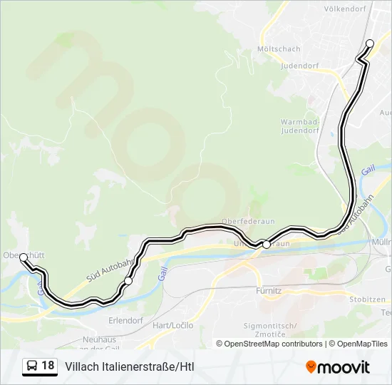 18 Bus Line Map