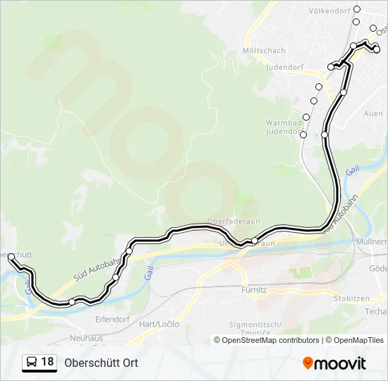 18 Bus Line Map