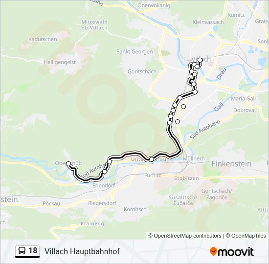 18 Bus Line Map