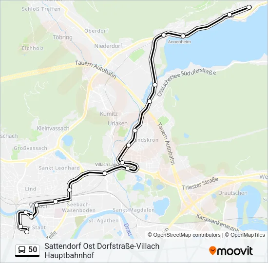50 Bus Line Map