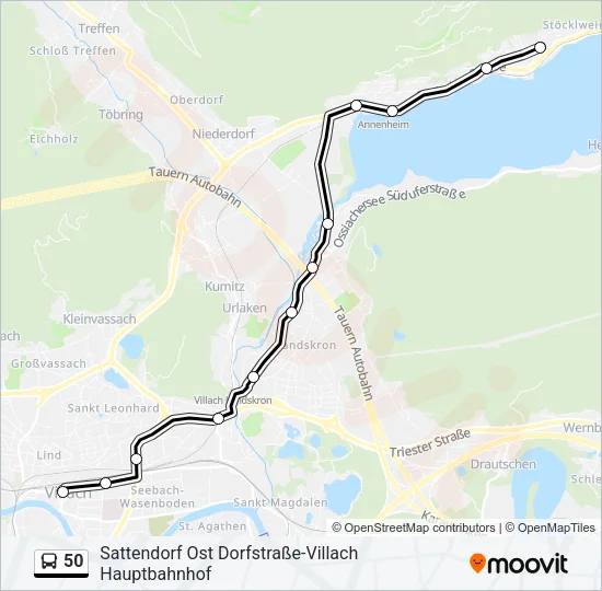 50 Bus Line Map