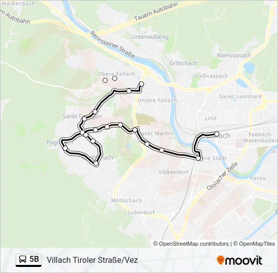 5B Bus Line Map