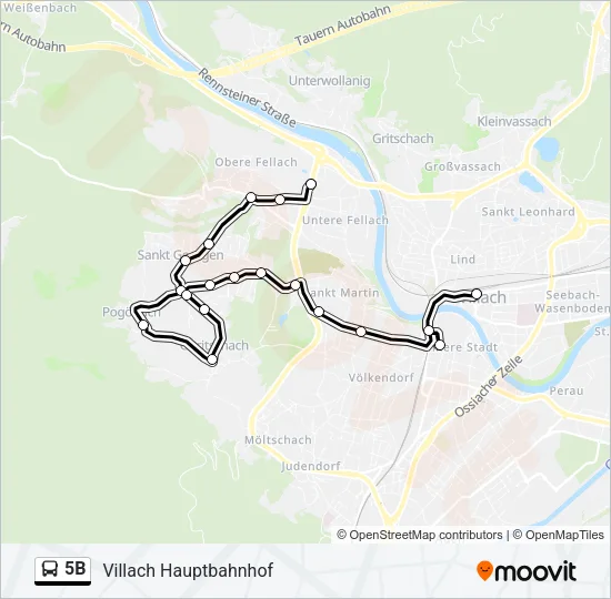 5B Bus Line Map