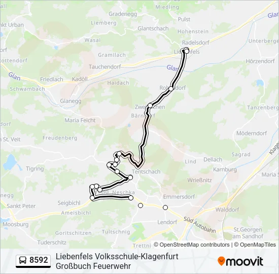 8592 Bus Line Map